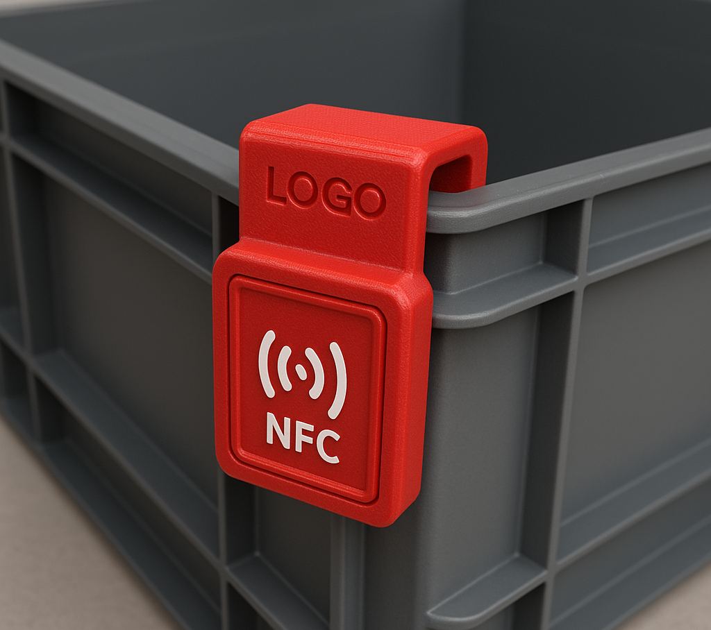 uchwyt z tagiem nfc na magazyn