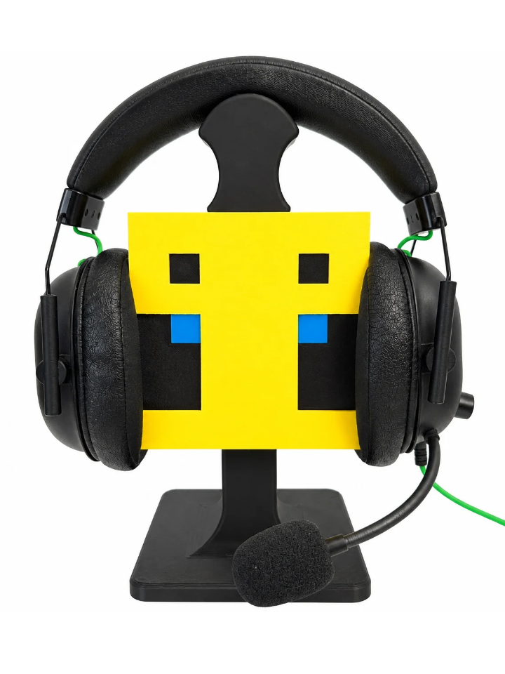 Pikselowa Pszczółka Minecraft – Stojak na słuchawki gamingowe – idealny prezent dla gracza